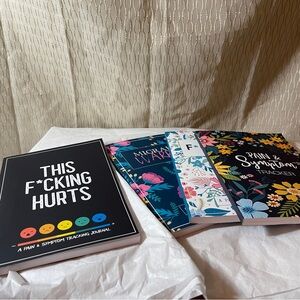 5 assorted blank never used journals lot